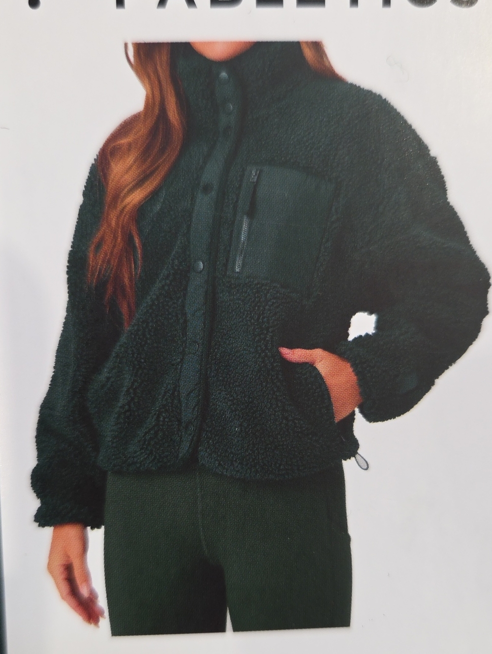 Fabletics Cozy Sherpa Jacket - Dark Forest Green